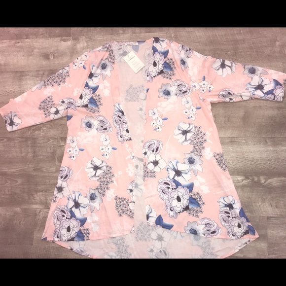 Kimono Cover Up Floral Duster one size NWT - Picture 3 of 4